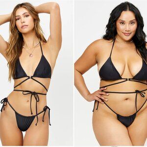 ALO YOGA X Frankies Black Bikini Tatum Top and Tia Bottom